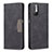 Leather Case Stands Flip Cover Holder B01F for Xiaomi Redmi Note 11 SE 5G Black