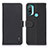 Leather Case Stands Flip Cover Holder B01H for Motorola Moto E20 Black