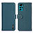 Leather Case Stands Flip Cover Holder B01H for Motorola Moto G22 Green