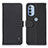 Leather Case Stands Flip Cover Holder B01H for Motorola Moto G41 Black