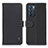 Leather Case Stands Flip Cover Holder B01H for Oppo Reno6 5G Black