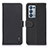 Leather Case Stands Flip Cover Holder B01H for Oppo Reno6 Pro 5G Black