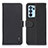 Leather Case Stands Flip Cover Holder B01H for Oppo Reno6 Pro 5G India Black