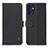 Leather Case Stands Flip Cover Holder B01H for Oppo Reno7 5G Black