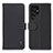 Leather Case Stands Flip Cover Holder B01H for Samsung Galaxy S24 Ultra 5G Black
