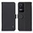 Leather Case Stands Flip Cover Holder B01H for Xiaomi Poco F4 5G Black