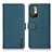 Leather Case Stands Flip Cover Holder B01H for Xiaomi Redmi Note 10 5G Green
