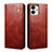 Leather Case Stands Flip Cover Holder B01S for Huawei Honor 80 SE 5G Brown