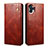 Leather Case Stands Flip Cover Holder B01S for Nothing Phone 1 Brown