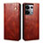 Leather Case Stands Flip Cover Holder B01S for Oppo Reno9 Pro+ Plus 5G Brown