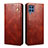 Leather Case Stands Flip Cover Holder B01S for Samsung Galaxy M42 5G Brown