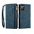 Leather Case Stands Flip Cover Holder B01S for Samsung Galaxy Note 20 5G Blue