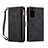 Leather Case Stands Flip Cover Holder B01S for Samsung Galaxy S20 Black