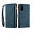 Leather Case Stands Flip Cover Holder B01S for Samsung Galaxy S20 Blue