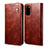 Leather Case Stands Flip Cover Holder B01S for Samsung Galaxy S20 FE 5G Brown