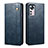 Leather Case Stands Flip Cover Holder B01S for Xiaomi Mi 12 5G Blue