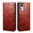 Leather Case Stands Flip Cover Holder B01S for Xiaomi Mi 12 5G Brown