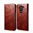 Leather Case Stands Flip Cover Holder B01S for Xiaomi Redmi Note 9 Brown