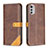Leather Case Stands Flip Cover Holder B02F for Motorola Moto E32