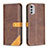 Leather Case Stands Flip Cover Holder B02F for Motorola Moto E32s