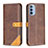 Leather Case Stands Flip Cover Holder B02F for Motorola Moto G41