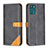 Leather Case Stands Flip Cover Holder B02F for Motorola Moto G42 Black