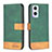 Leather Case Stands Flip Cover Holder B02F for Oppo F21s Pro 5G Green