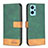 Leather Case Stands Flip Cover Holder B02F for Realme 9i 4G Green