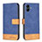 Leather Case Stands Flip Cover Holder B02F for Samsung Galaxy A04E Blue