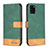 Leather Case Stands Flip Cover Holder B02F for Samsung Galaxy A31 Green