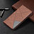 Leather Case Stands Flip Cover Holder B02F for Samsung Galaxy S21 5G Brown