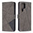 Leather Case Stands Flip Cover Holder B02F for Samsung Galaxy S21 Ultra 5G Gray