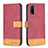 Leather Case Stands Flip Cover Holder B02F for Vivo Y20 Red