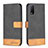 Leather Case Stands Flip Cover Holder B02F for Vivo Y20s Black
