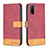 Leather Case Stands Flip Cover Holder B02F for Vivo Y20s Red