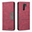 Leather Case Stands Flip Cover Holder B02F for Xiaomi Redmi 9 Prime India Red