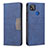 Leather Case Stands Flip Cover Holder B02F for Xiaomi Redmi 9C Blue