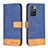 Leather Case Stands Flip Cover Holder B02F for Xiaomi Redmi Note 11 4G (2021) Blue