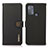 Leather Case Stands Flip Cover Holder B02H for Motorola Moto G50 Black