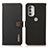 Leather Case Stands Flip Cover Holder B02H for Motorola Moto G51 5G Black