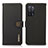 Leather Case Stands Flip Cover Holder B02H for Oppo A53s 5G Black