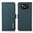 Leather Case Stands Flip Cover Holder B02H for Xiaomi Poco X3 NFC Green