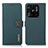 Leather Case Stands Flip Cover Holder B02H for Xiaomi Redmi 10C 4G Green