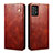 Leather Case Stands Flip Cover Holder B02S for Samsung Galaxy A72 5G Brown