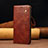 Leather Case Stands Flip Cover Holder B02S for Samsung Galaxy M42 5G Brown