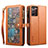 Leather Case Stands Flip Cover Holder B02S for Samsung Galaxy Note 20 5G Brown
