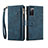 Leather Case Stands Flip Cover Holder B02S for Samsung Galaxy S20 FE 5G Blue