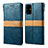 Leather Case Stands Flip Cover Holder B02S for Samsung Galaxy S20 Plus 5G Blue