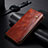Leather Case Stands Flip Cover Holder B02S for Samsung Galaxy S22 5G Brown