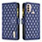 Leather Case Stands Flip Cover Holder B03F for Motorola Moto E20 Blue